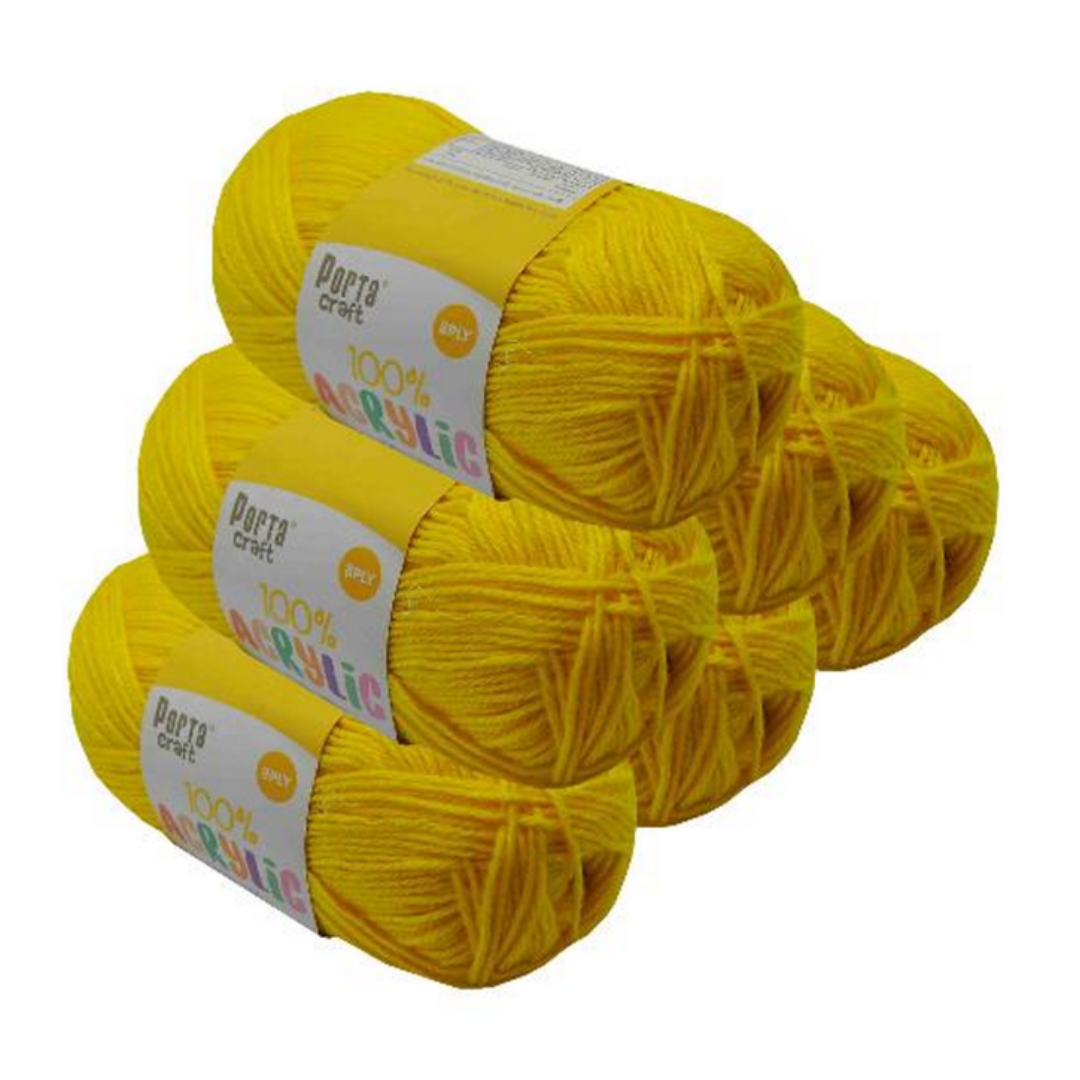 Acrylic Yarn 100g 189m Solid 12 Sunshine