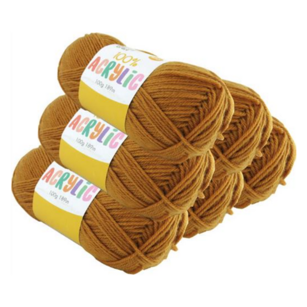 Acryl Yarn 100g 189m 8ply Solid 14 Mustard