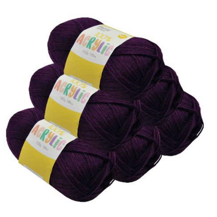 Acryl Yarn 100g 189m 8ply Solid 30 Purple