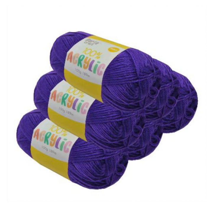 Acrylic Yarn 100g 189m Solid 31 Violet