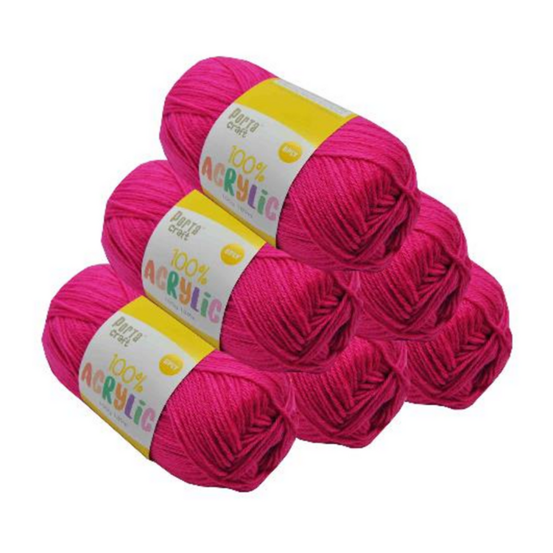 Acrylic Yarn 100g 189m Solid 36 Rose Pink