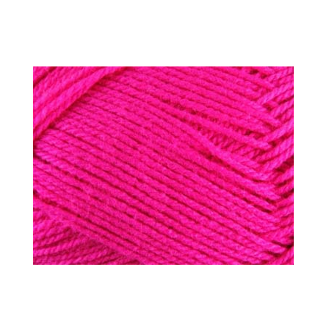 Acrylic Yarn 100g 189m Solid 38 Hi Viz Pink