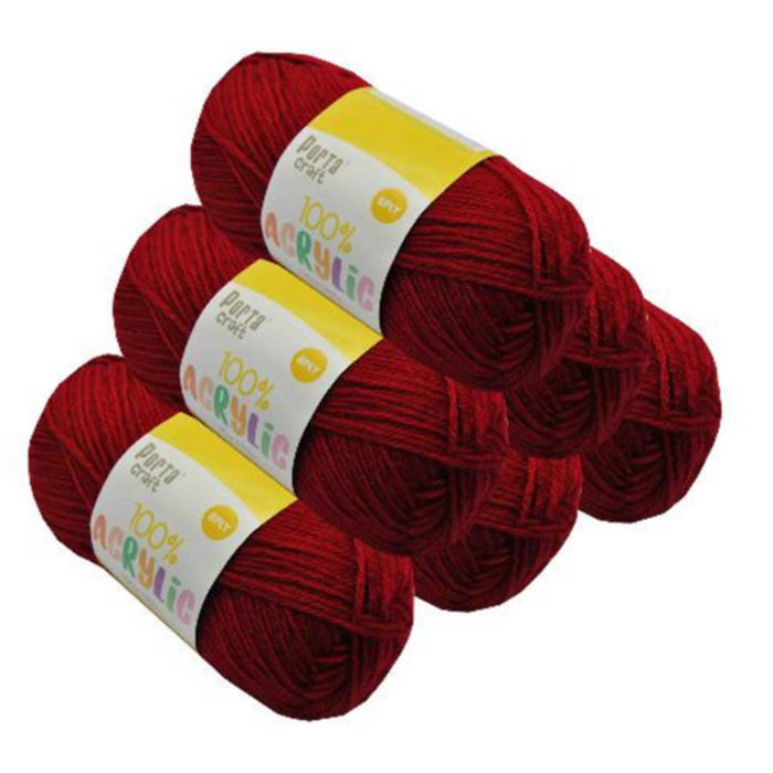 Acryl Yarn 100g 189m 8ply Solid 47 Ruby