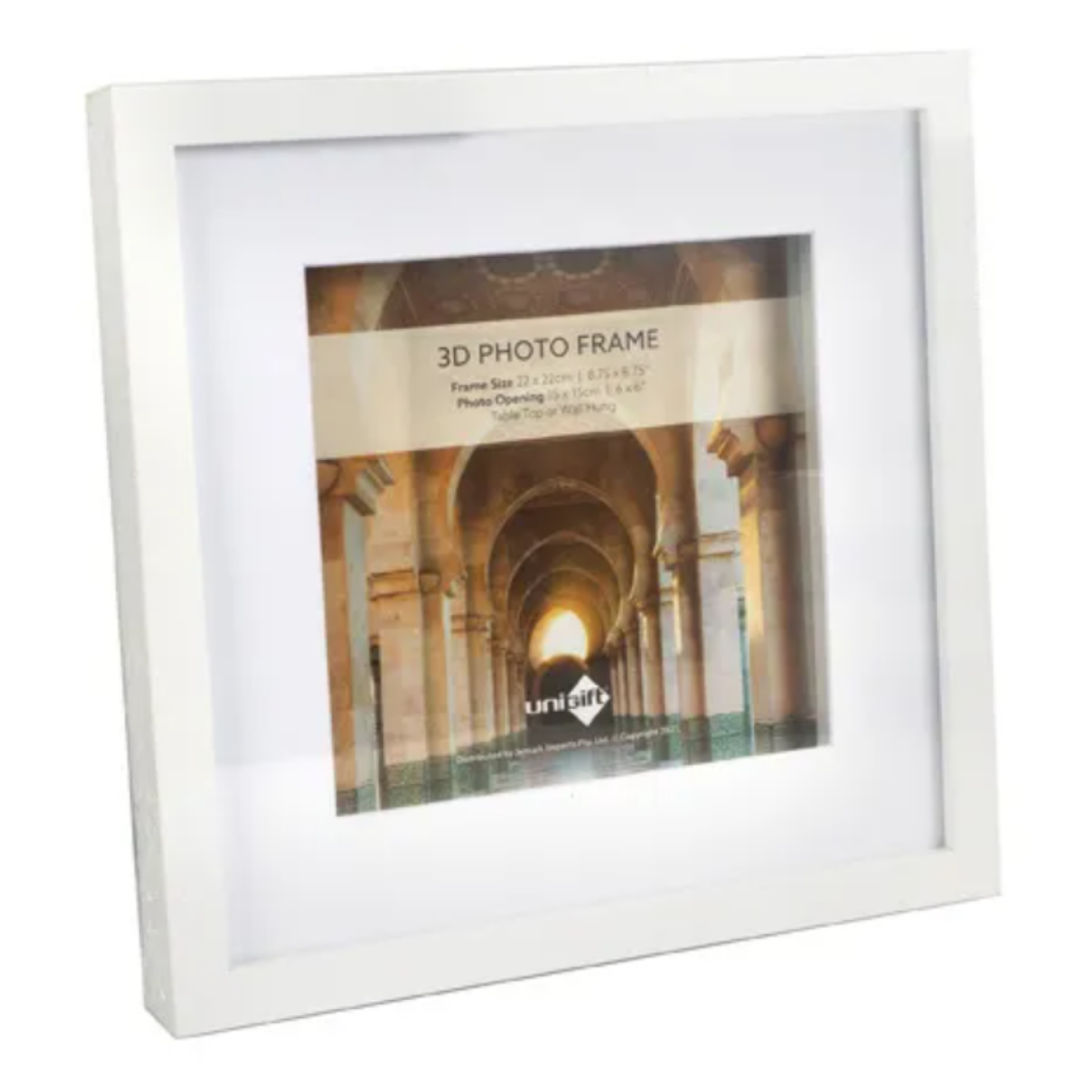 22X22 15X15Cm 3D Frame White