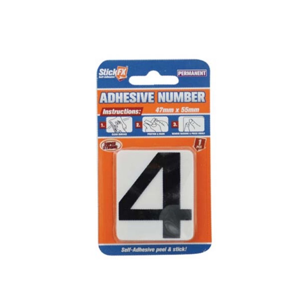 Adhesive Number 4-Black/White