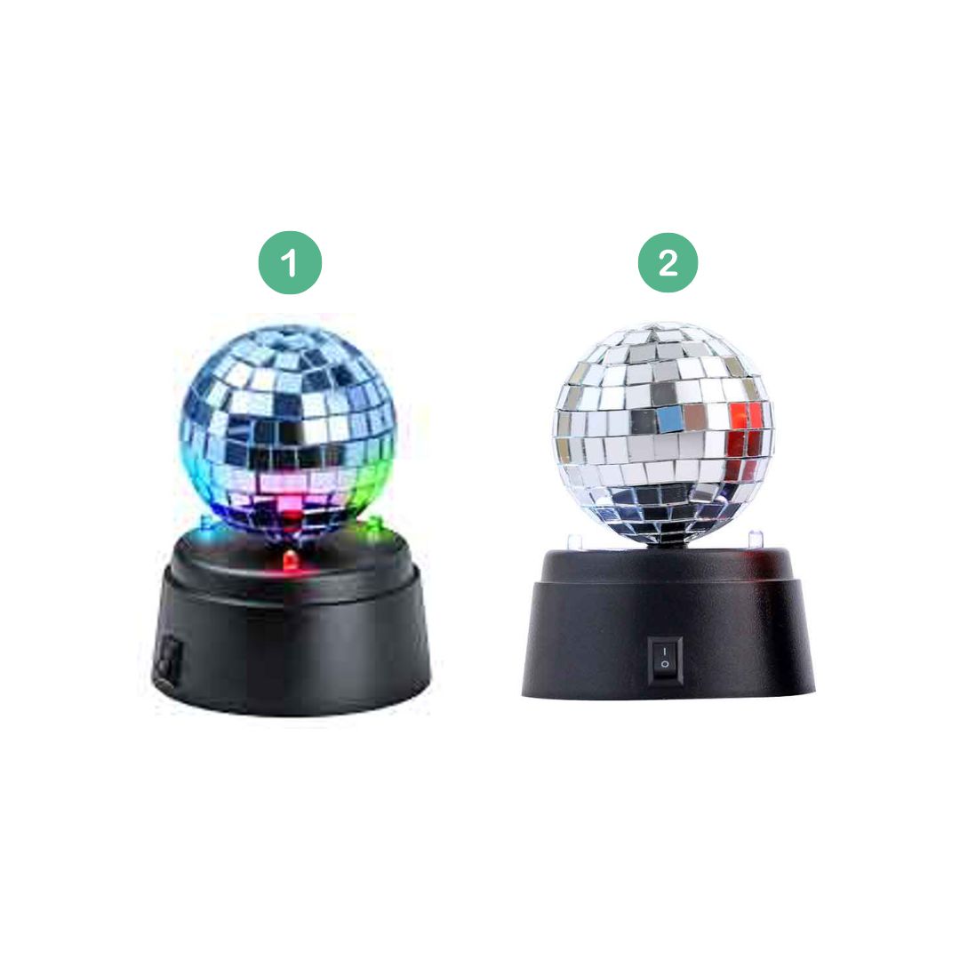 3 Inch Mini Mirror Ball Light 10Cm Diameter 3 Aa Batteries Req (Not Included)