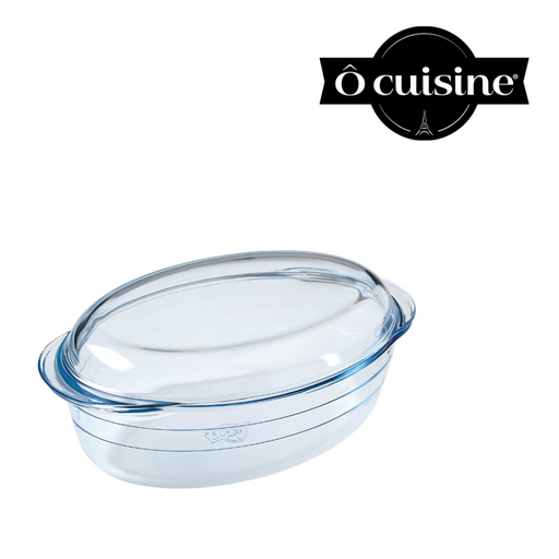 O'Cuisine Set of 3 Rectangular Glass Food Storage and Baking Containers  with Lids