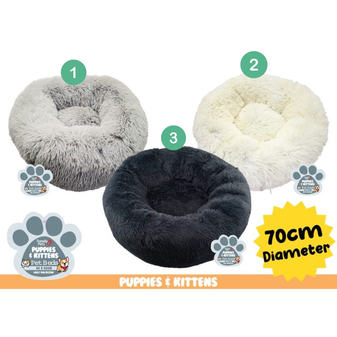 1Pce Plush Doughnut Bed Dia70cmx26 LARGE