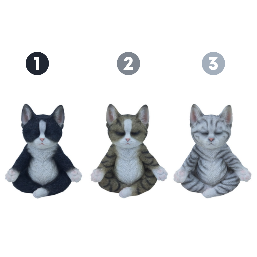 17Cm Meditating Yoga Cats 3 Ass