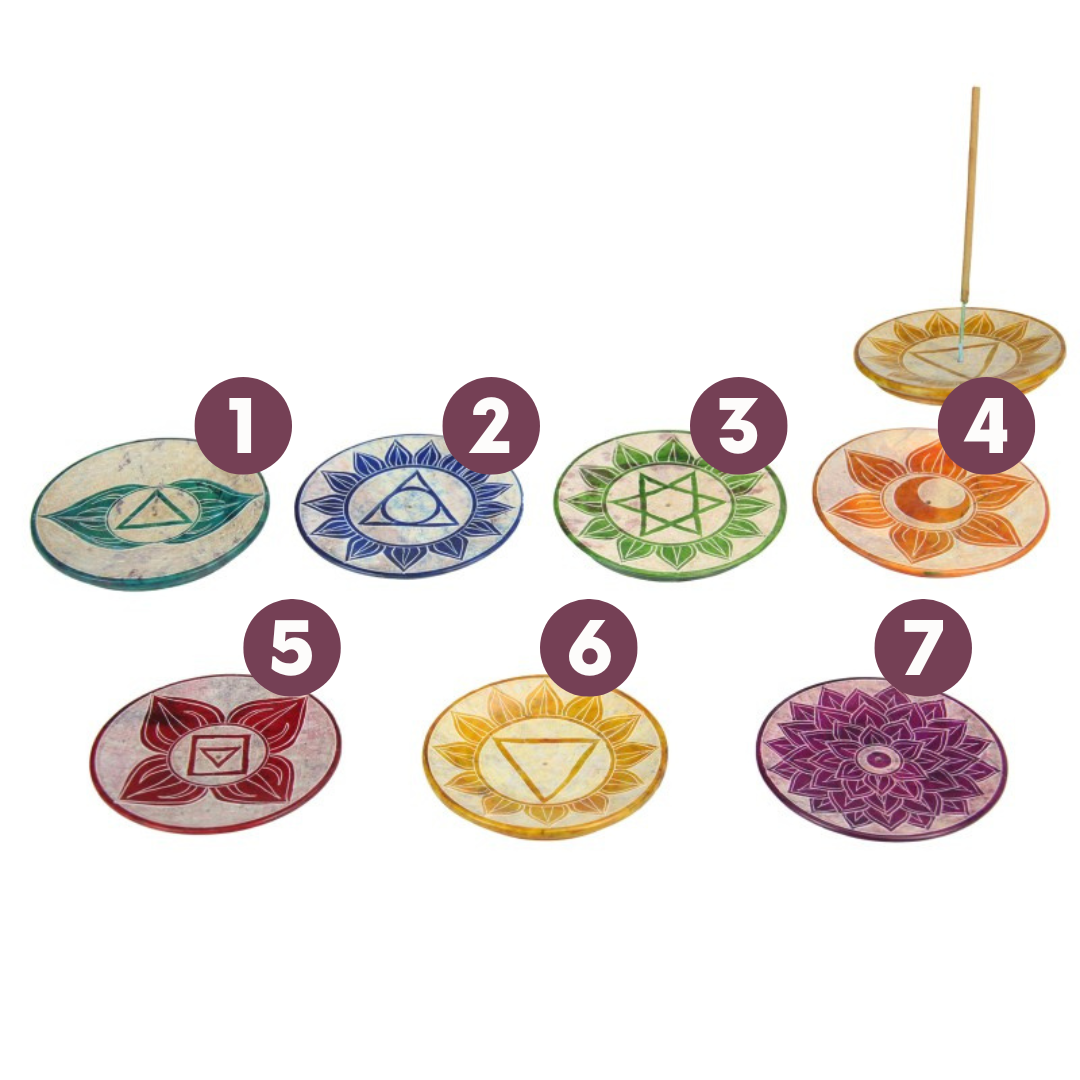 8Cm 7 Chakra Round Incense Holde