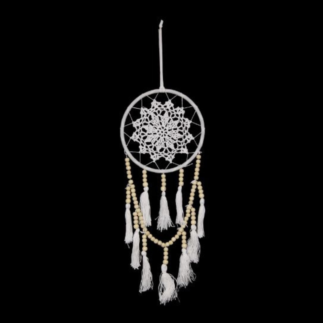 16Cm White Crochet Dreamcatcher