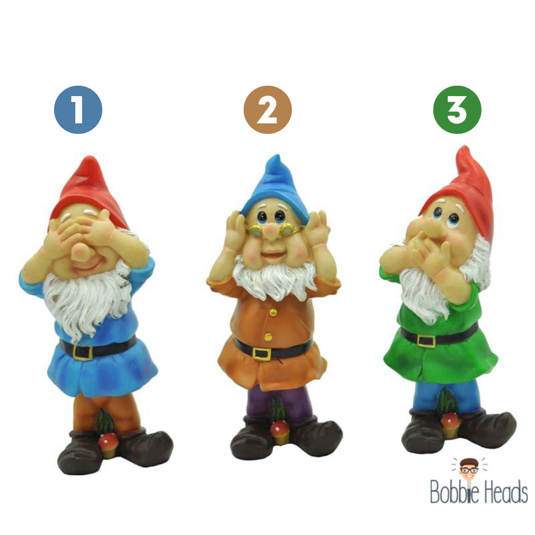 19Cm Wise Wobbly Gnomes 3 Asst