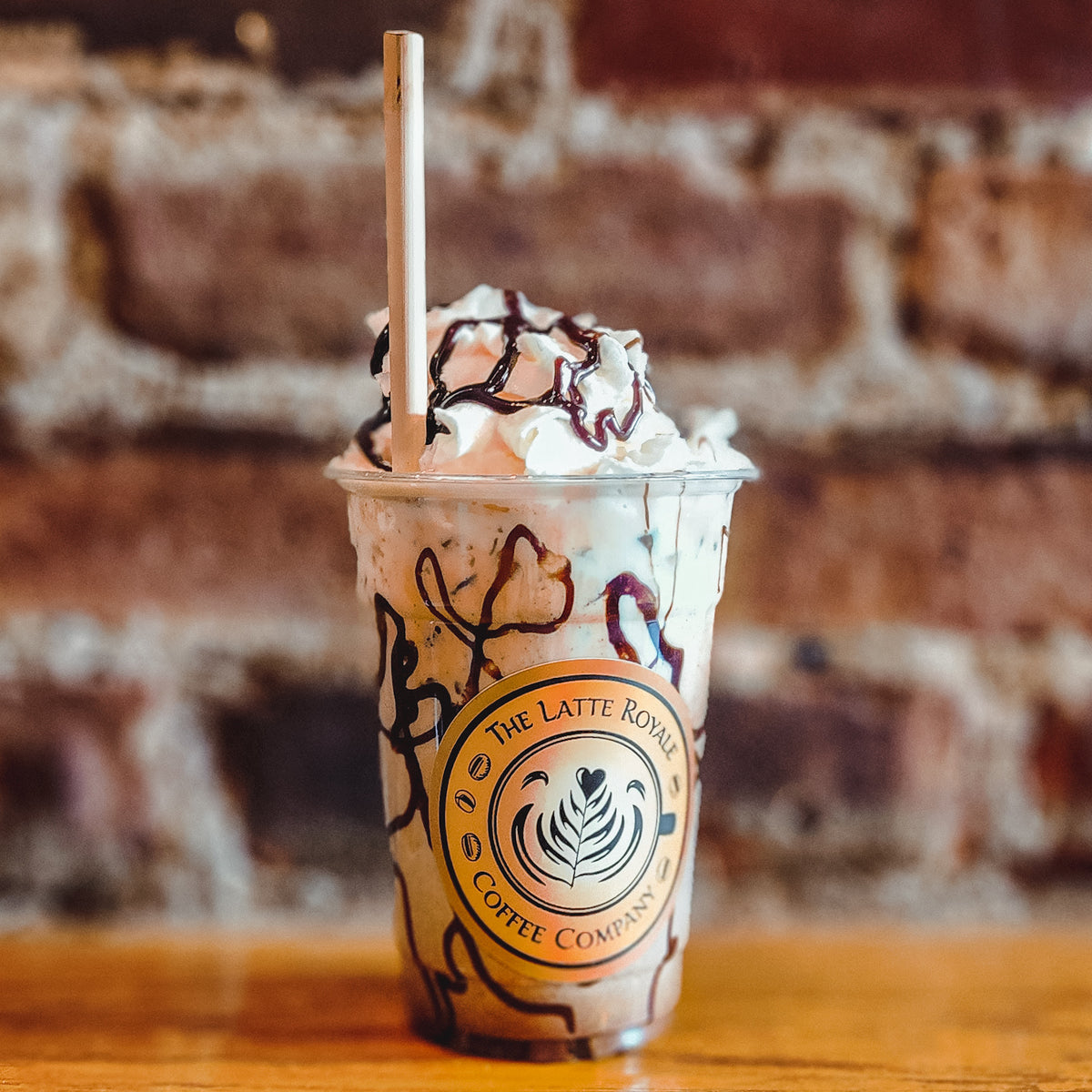 An example of our unique coffee service with a gooey decadent chocolate iced mocha latte