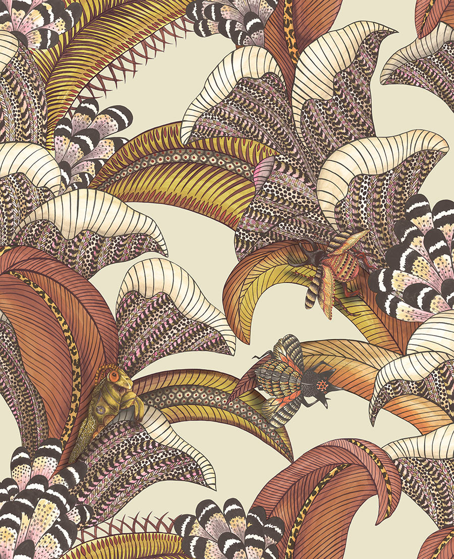 Cole & Son Ardmore-Jabula Satara Wallpaper - Burnt Orange & Black