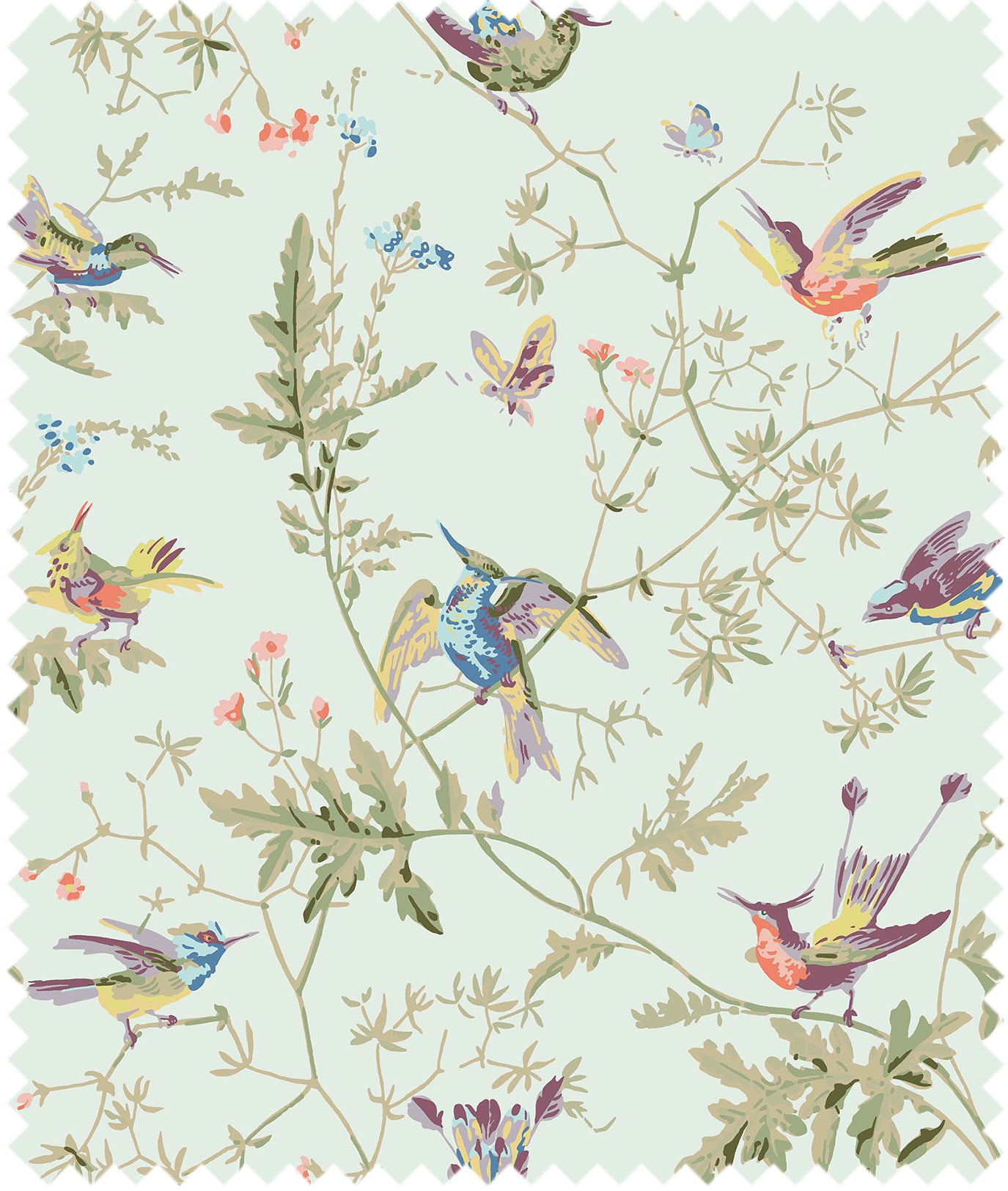 Hummingbirds by Cole  Son  Viridian  Wallpaper  Wallpaper Direct
