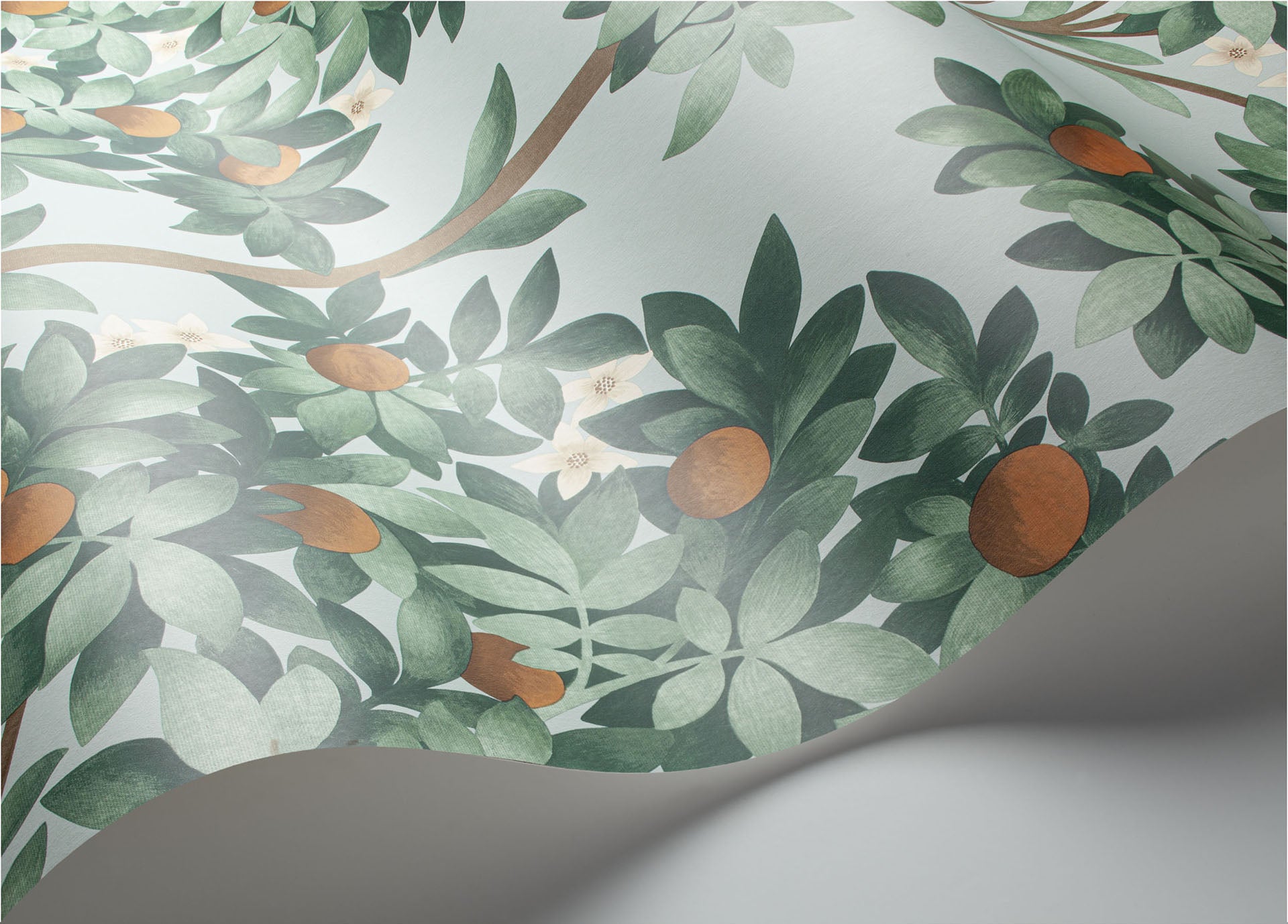 Premium Vector  Stylish repeat pattern of oranges and orange blossom  against gray background