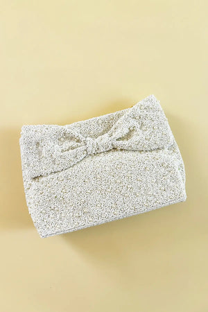 Beaded Bow Pearl Clutch Bag - Studio Wallflower