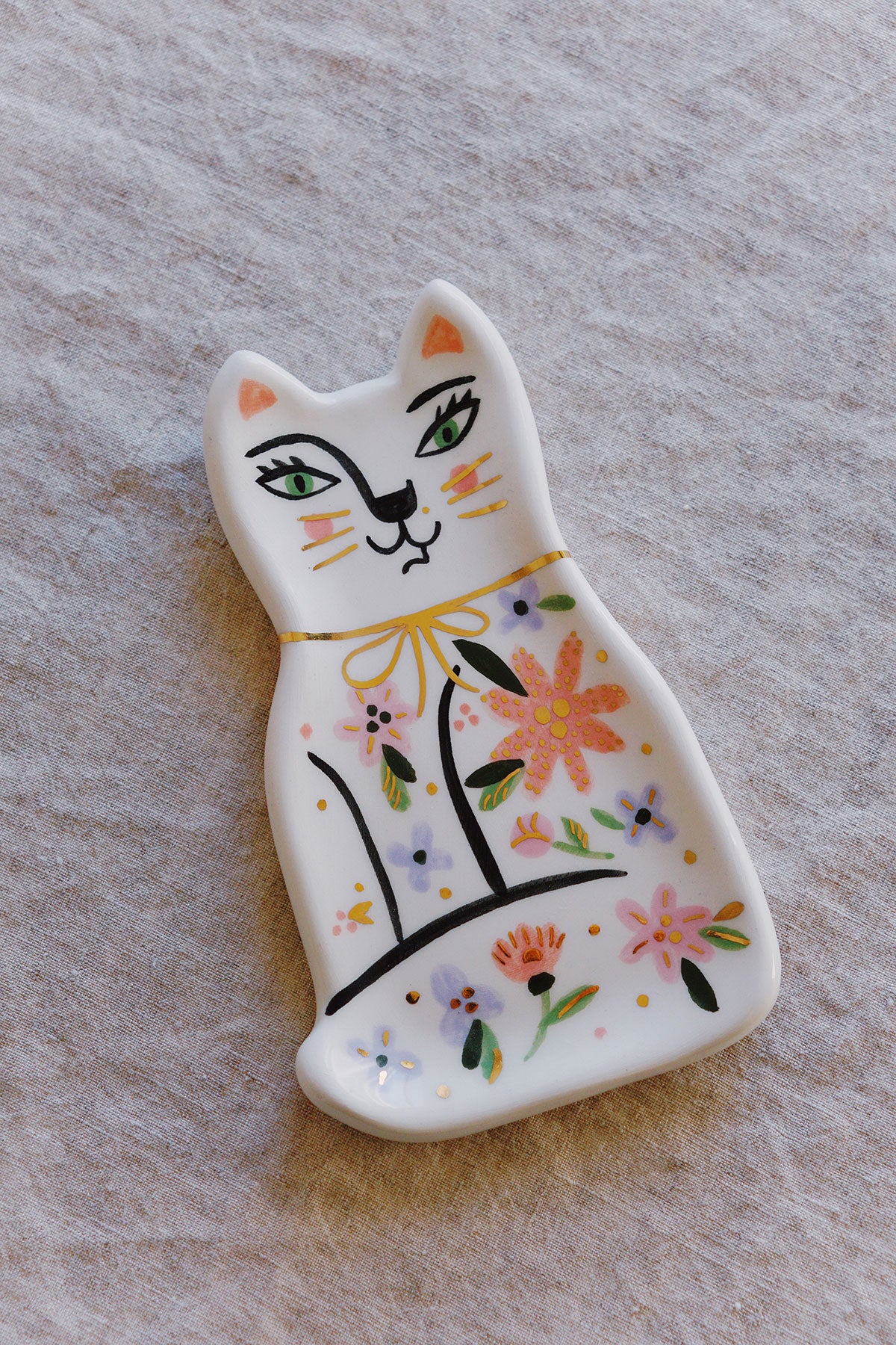 ceramic jewelry dish floral cat ceramics shop cat gifts on wallflower ...