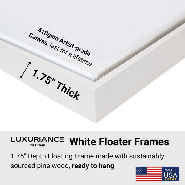 Luxuriance Designs White Floater Frame Wall Art Detail