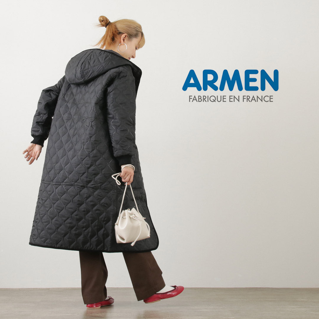 ARMEN（アーメン） オーバーサイズ フーデッド コート / レディース アウター ロング キルティング フード付き – ROCOCO ONLINE  STORE