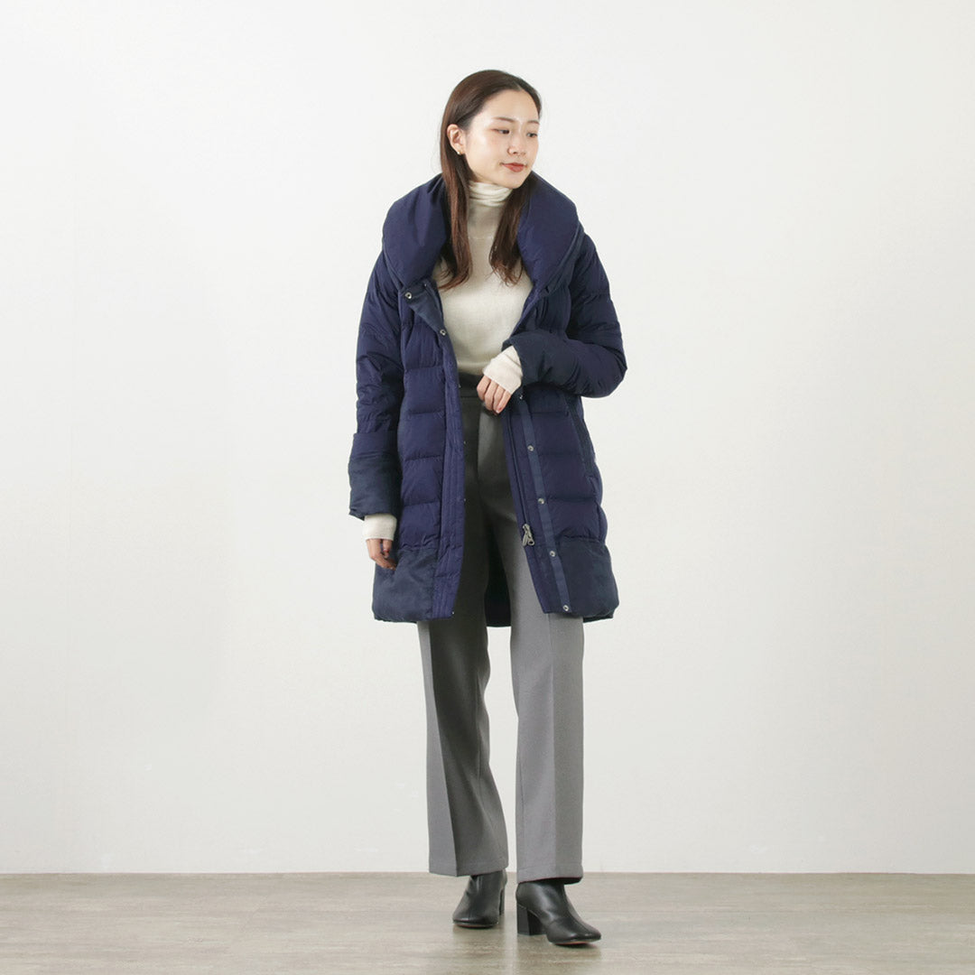 YOSOOU（ヨソオウ） ツーピースカラー コート / レディース ダウン ロング ストレッチ きれいめ Two Piece Collar Coat