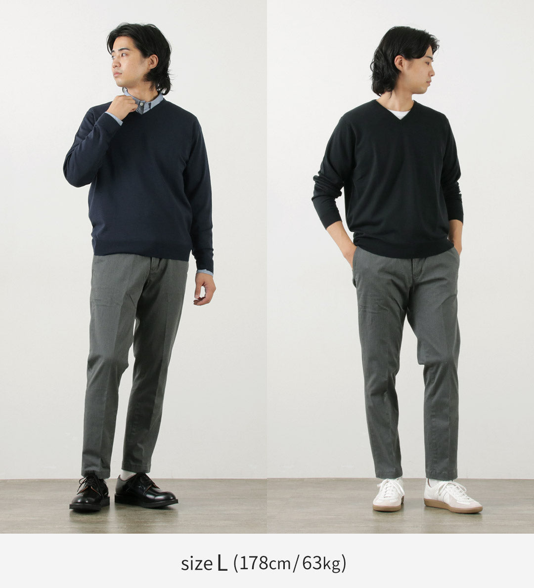 JOHN SMEDLEY ジョンスメドレー　Vネック ハイゲージ ウールニット