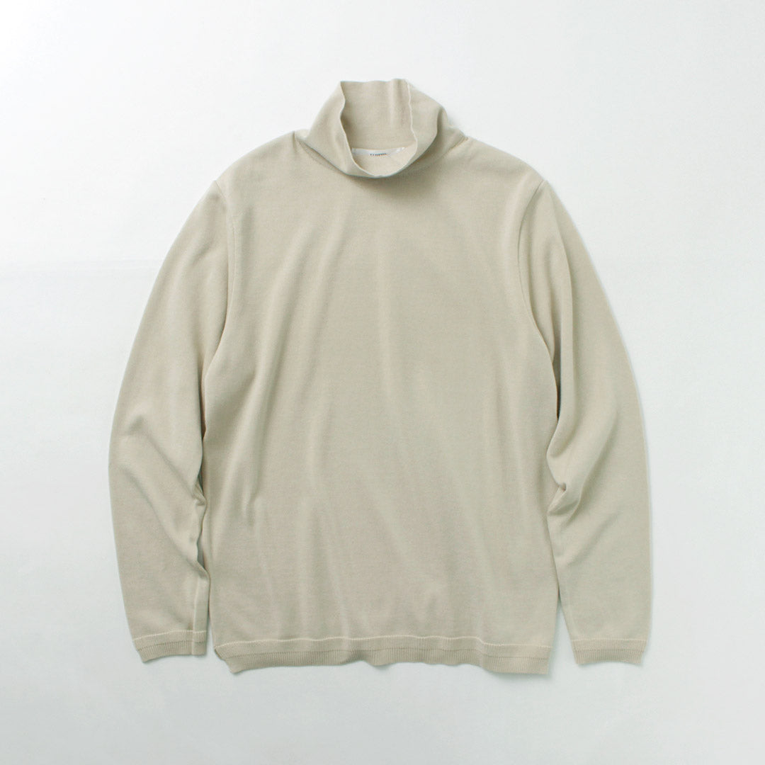 FUJITO（フジト） タートルネックニット / ハイネック 綿 コットン 長袖 メンズ 日本製 Turtle Neck Knit