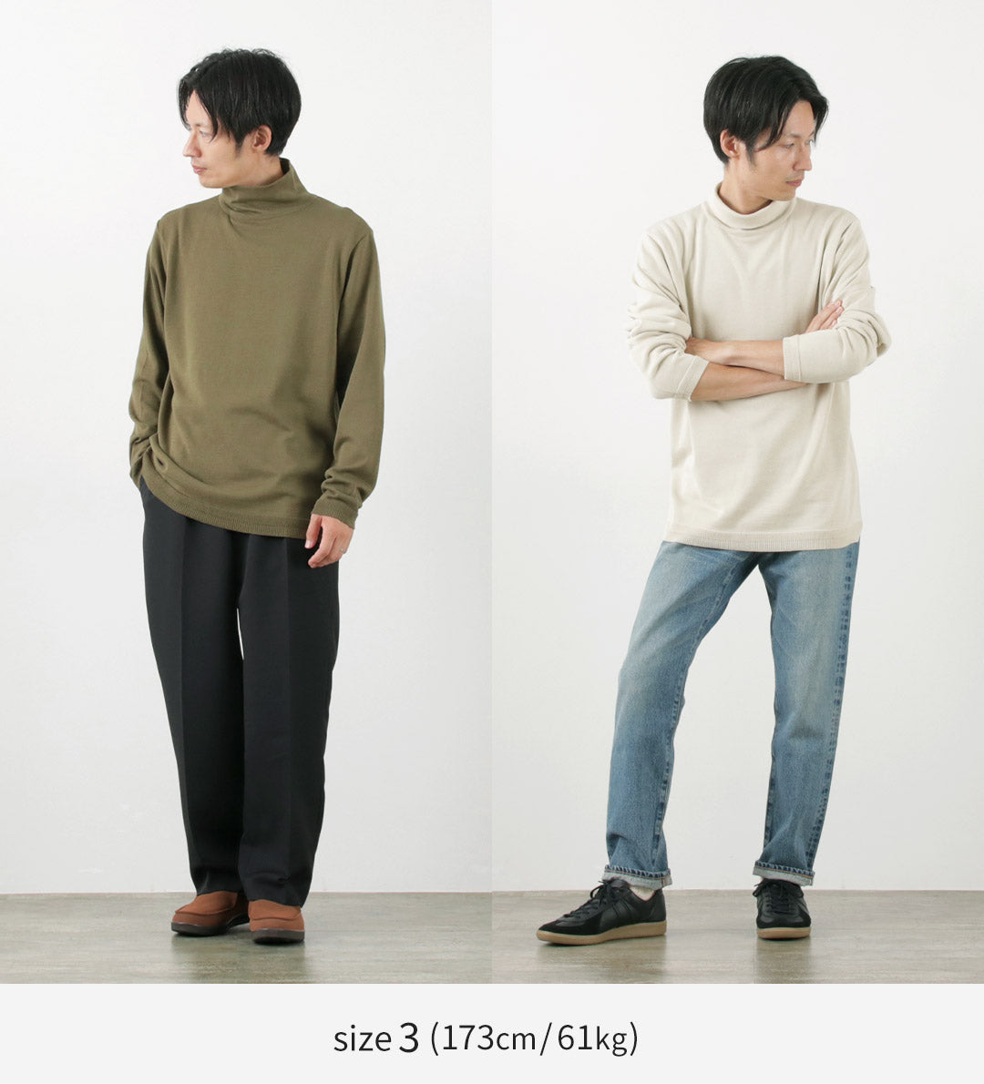 FUJITO（フジト） タートルネックニット / ハイネック 綿 コットン 長袖 メンズ 日本製 Turtle Neck Knit