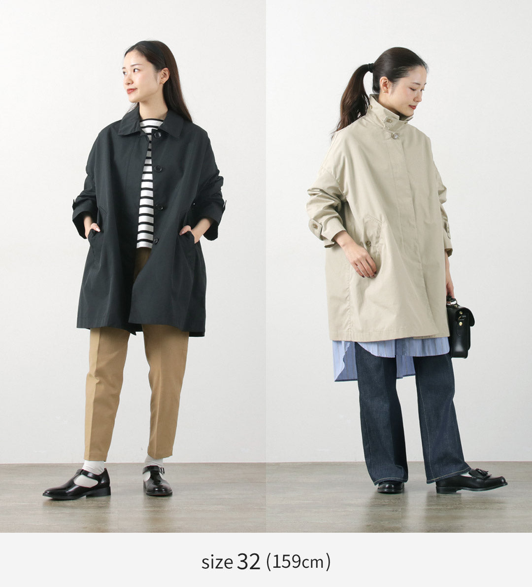 TRADITIONAL WEATHERWEAR（トラディショナル ウェザーウェア） マールトン ドロップショルダー オーバーサイズ ショートコート /  レディース アウター ミドル丈 無地 ステンカラーコート MALTON