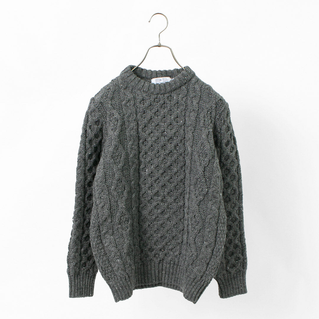 aran woolen mills アラン ケーブルニット vネック 英国