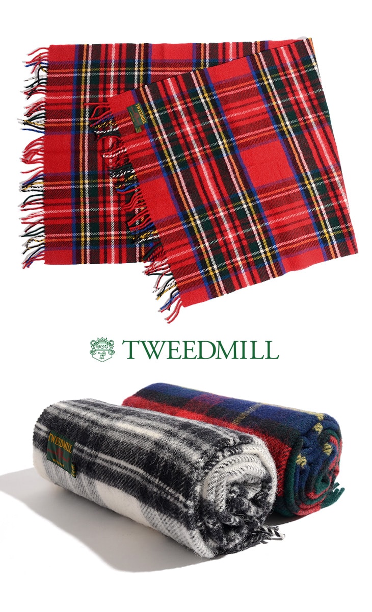 TWEED MILL（ツイードミル） 76×175 タータンチェック ブランケット