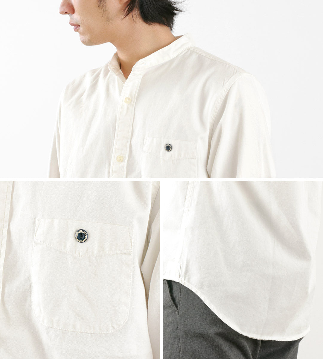 BARNS Special Order Ox Band Collar Shirt