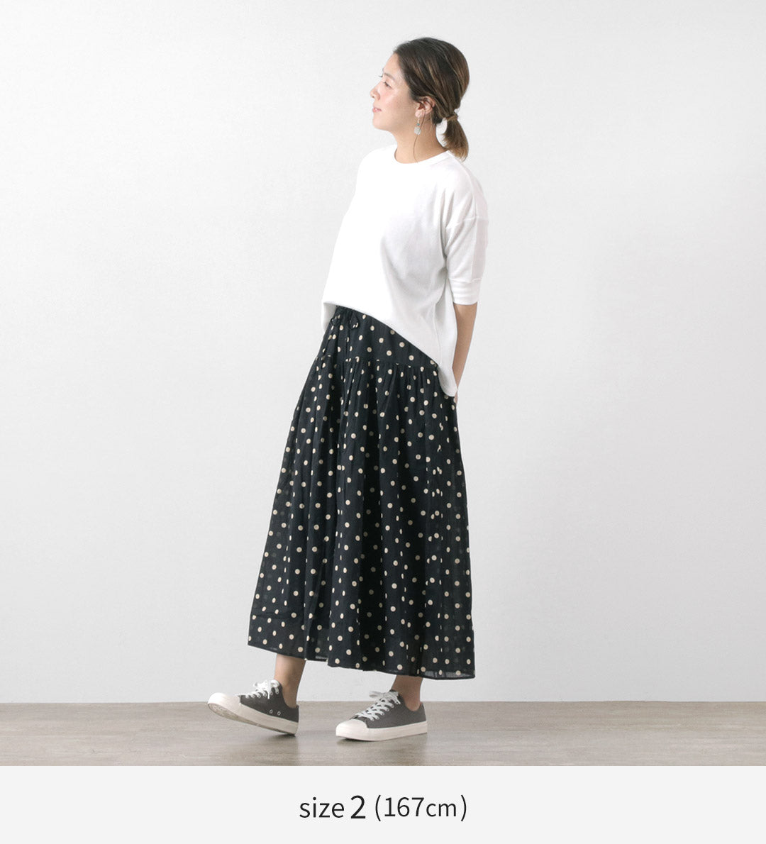 SOIL（ソイル） コットンボイル ドットプリント キュロット / レディース ワイドパンツ ウエストゴム CO VOILE DOT PRINT  CULOTTES クリスマス プレゼント ギフト