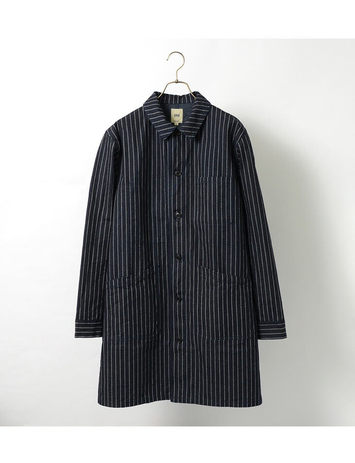 FOB FACTORY（FOBファクトリー） F2408 フレンチ デニムコート ウォバッシュ / コットン / メンズ / 日本製 / FRENCH  DENIM COAT