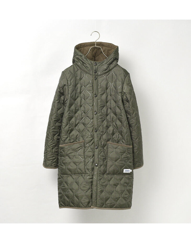 ARMEN（アーメン） リバーシブル フーデッド キルティングコート / レディース / アウター / ロング / REVERSIBLE HOODED  COAT