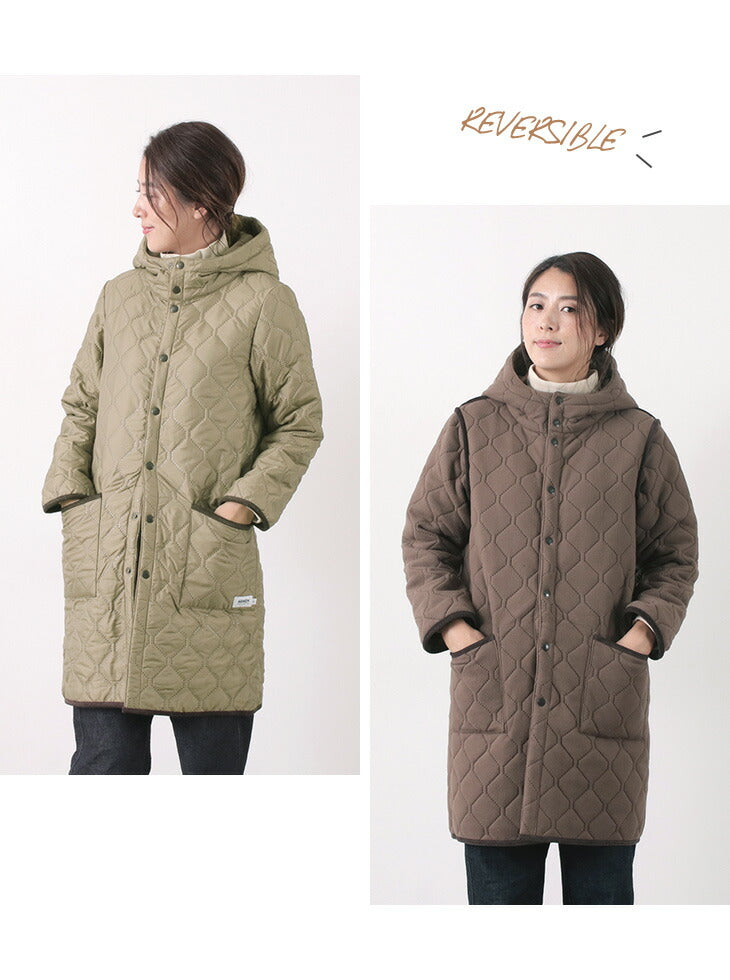 ARMEN（アーメン） リバーシブル フーデッド キルティングコート / レディース / アウター / ロング / REVERSIBLE HOODED  COAT