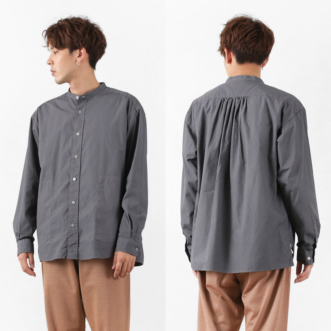 FNOR Someo Garment Dyed Band Collar Shirt