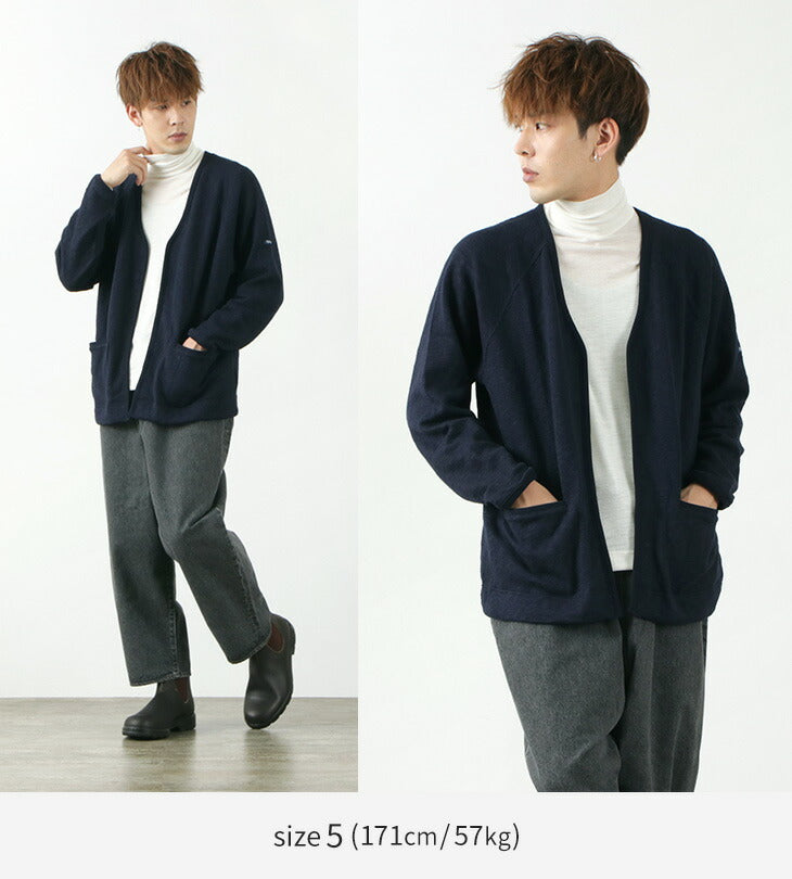 TIEASY CARDIGAN コットンニットカーディガン ネイビー - カーディガン