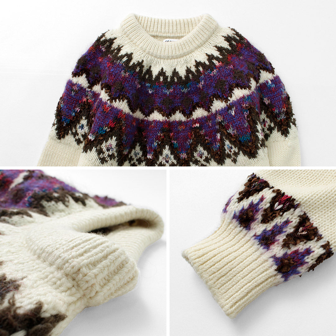 COOHEM / コーヘン　MOHAIR NORDIC KNIT P/O モヘア