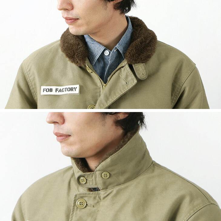 【30％OFF】FOB FACTORY（FOBファクトリー） F2421 N-1 デッキ ジャケット / メンズ / アウター / ミリタリー /  丈夫 / 一生もの / ジャングルクロス / アルパカ / 日本製 / N-1 DECK JACKET【セール】