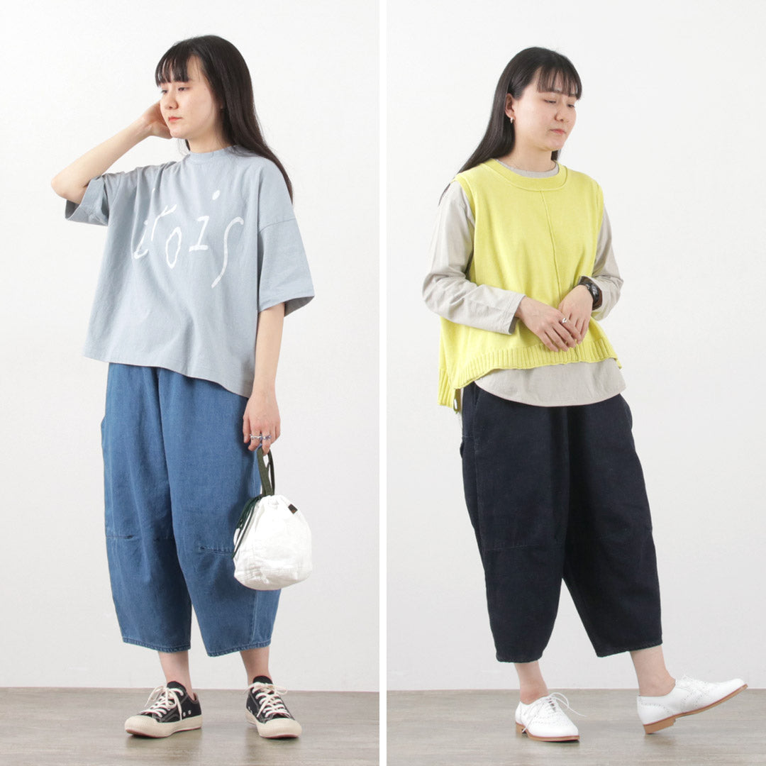 美品 tumugu:✨ツムグ 10oz コットンリネン デニム ティンカーパンツ