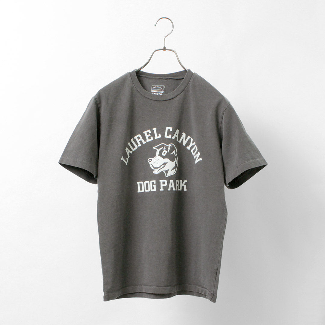 MIXTA（ミクスタ） ベーシッククループリントＴシャツ（ドッグパーク） / メンズ / 半袖 / ヴィンテージ風 / アメカジ / アメリカ製 /  DOG PARK T-SHIRT / S/S PRINT TEE DOG PARK