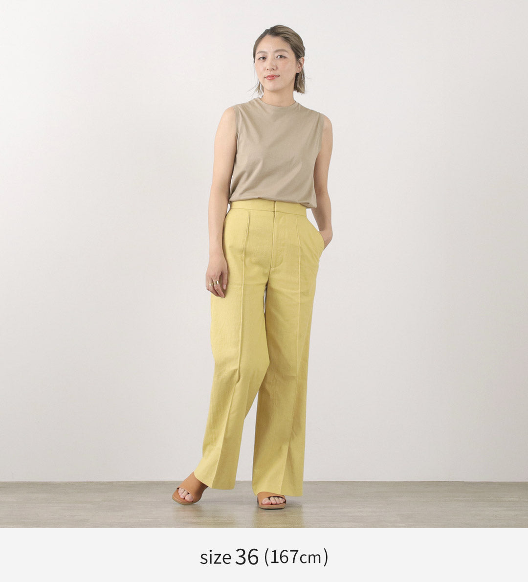 【50％OFF】SHINZONE（シンゾーン） リネン コモンパンツ / ロング / 麻 / 綿 コットン / ストレート / レディース / 日本製  / 22MMSPA07 / LINEN COMMON PANTS【セール】