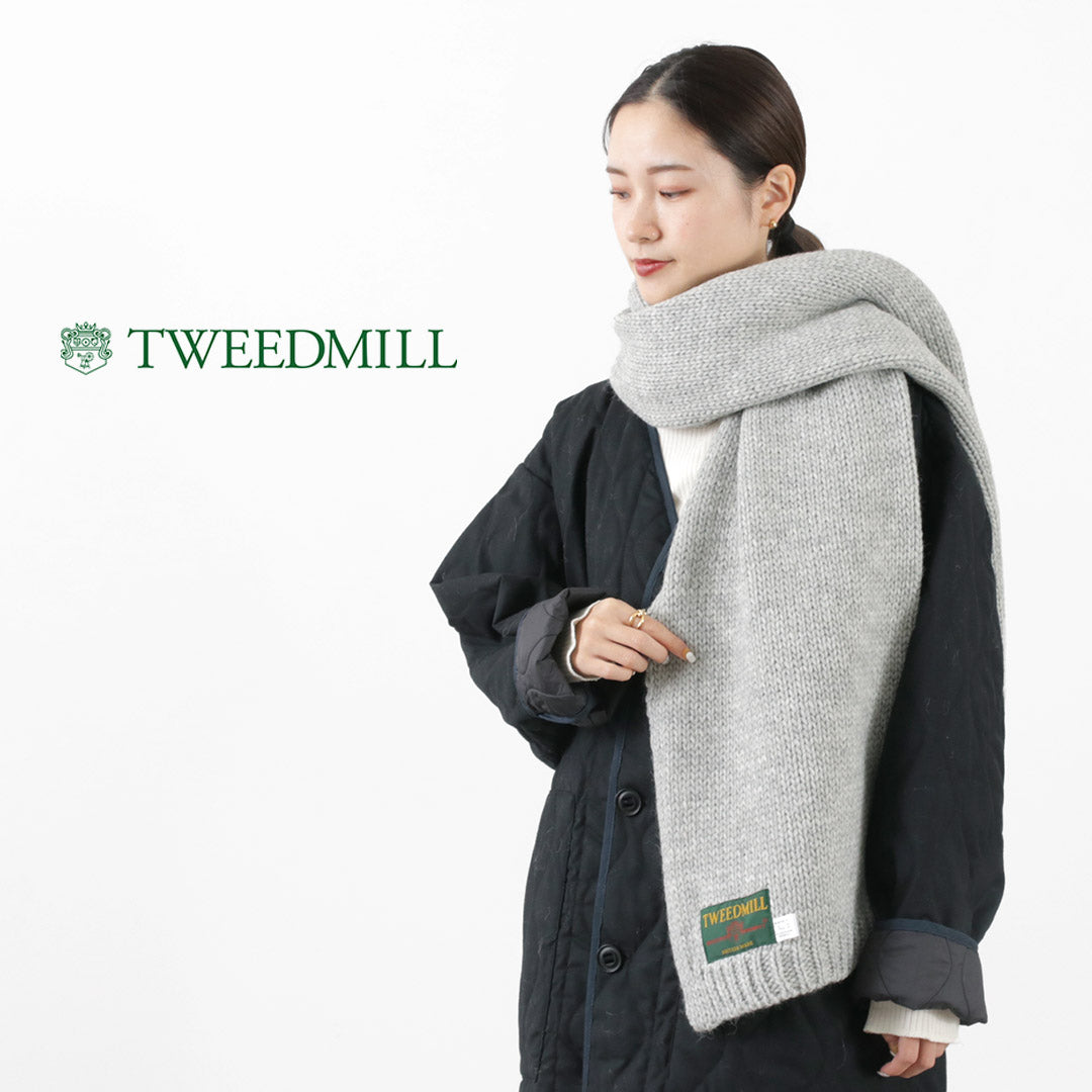 TWEED MILL（ツイードミル） ウール アルパカ ニットストール メンズ レディース ユニセックス マフラー 大判 防寒 プレゼント イギリス製  KNIT STOLE / 1199