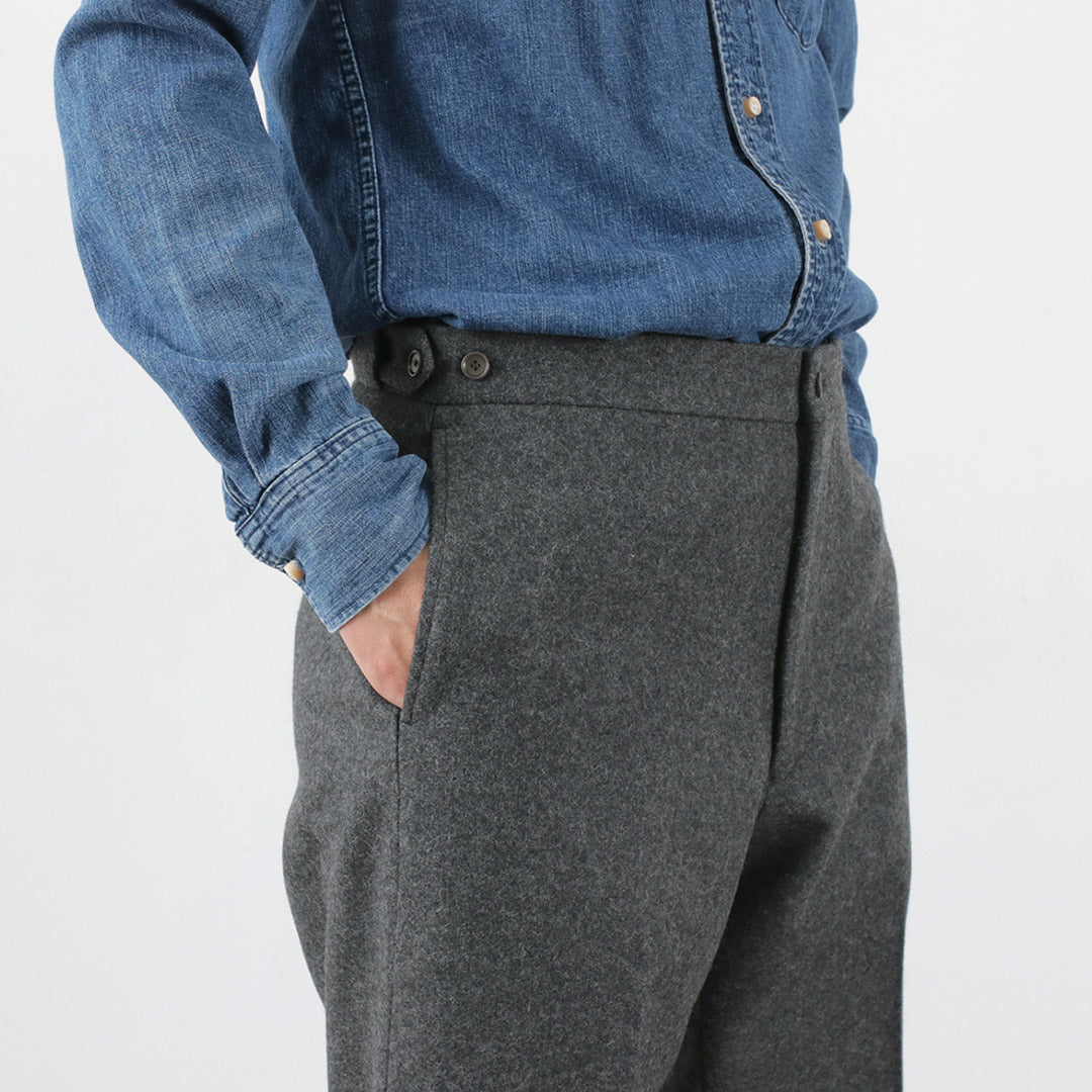 D.C.WHITE Wool Melton Tapered Trousers