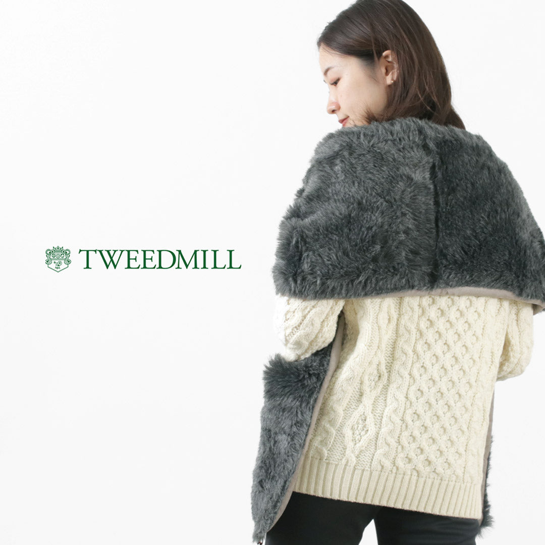 TWEED MILL（ツイードミル） フェイクファー ポケット付きスカーフ