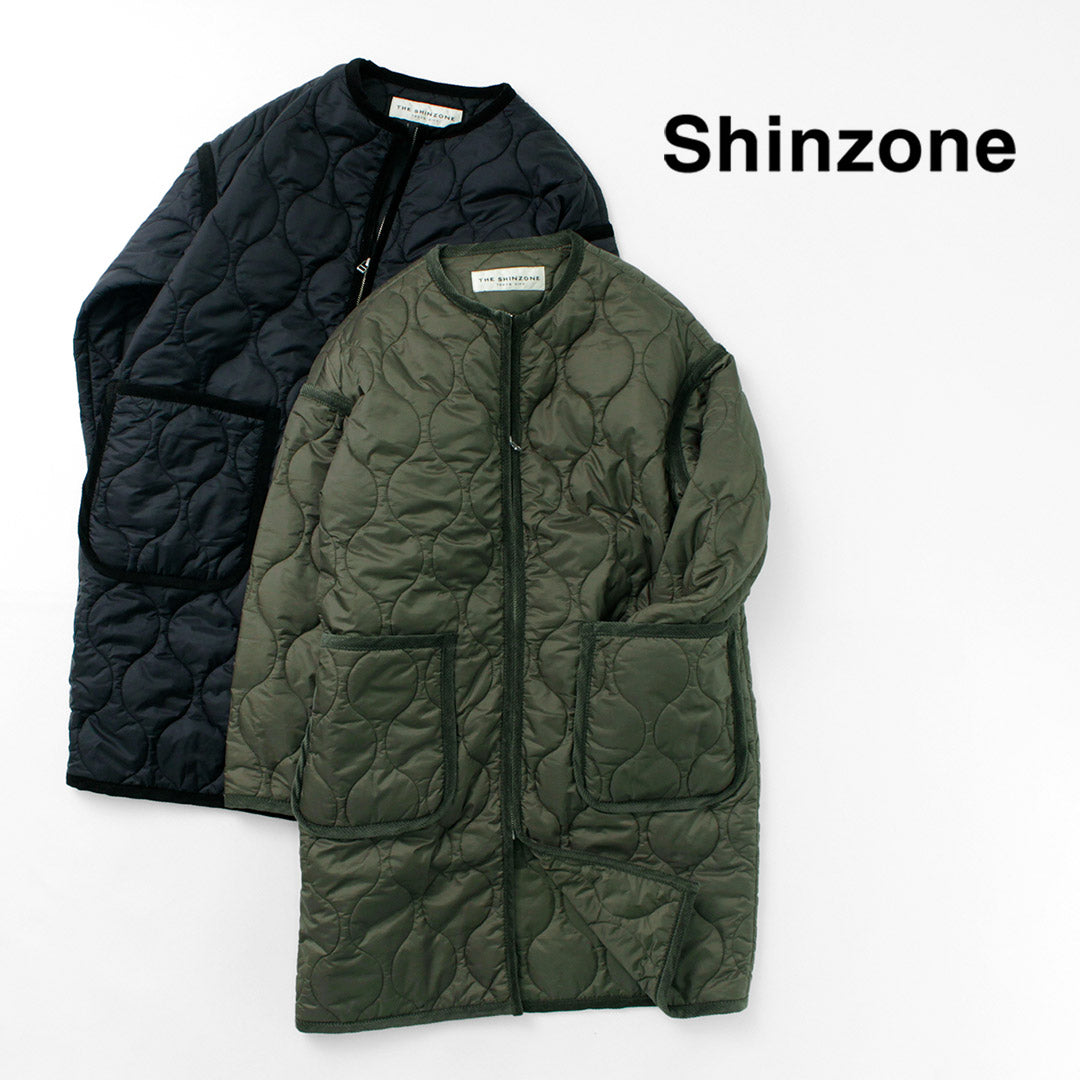 人気商品】 Shinzone シンゾーン ノーカラーキルティングコート