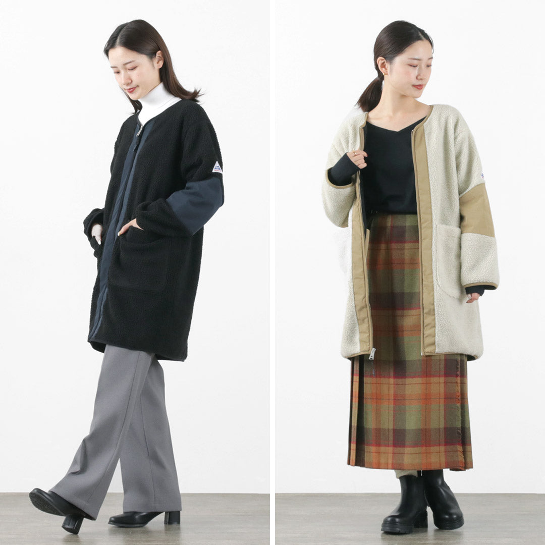 【50％OFF】CAPE HEIGHTS（ケープハイツ） ベテル フリースジャケット レディース アウター 羽織り ボア メッシュ Vネック 切り替え  ミドル丈 WMNS BETHEL FLEECE【セール】