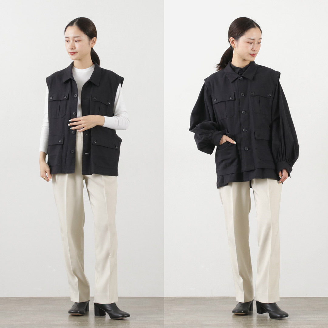 【50％OFF】F/CE.（エフシーイー） レイヤード コットンシャツブルゾン レディース ミリタリー ベスト セット 3WAY 日本製  LAYERED OG COTTON SHIRT【セール】