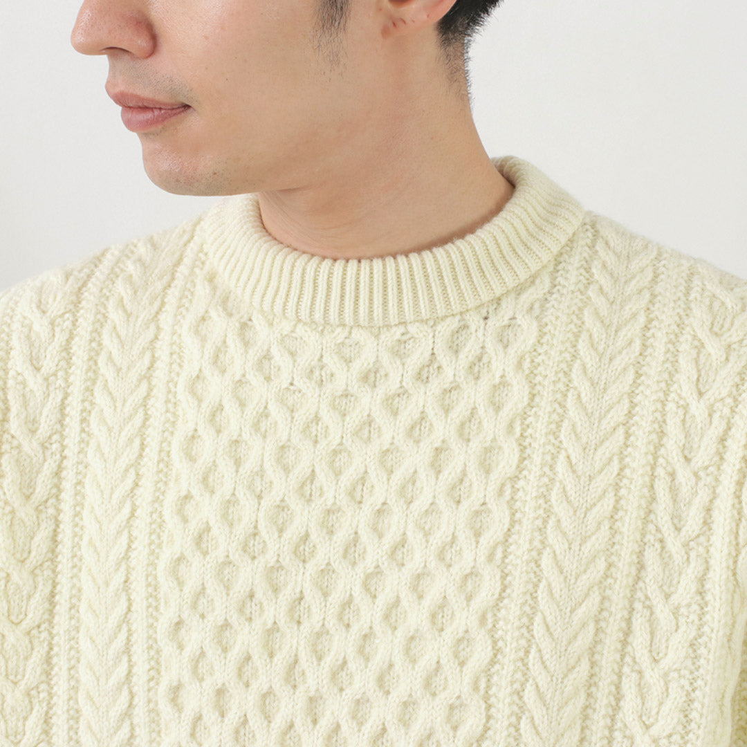 YONETOMI NEW BASIC Reborn Wool Aran Knit Pullover